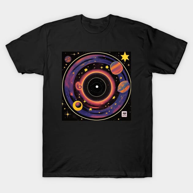 Galaxy Space Record Store Vinyl LP Music Cover T-Shirt by musicgeniusart